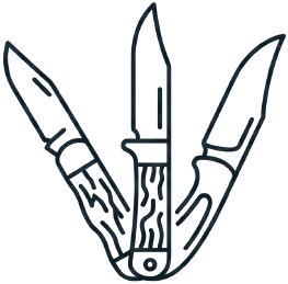 Multi-blade folding pocket knife outline icon